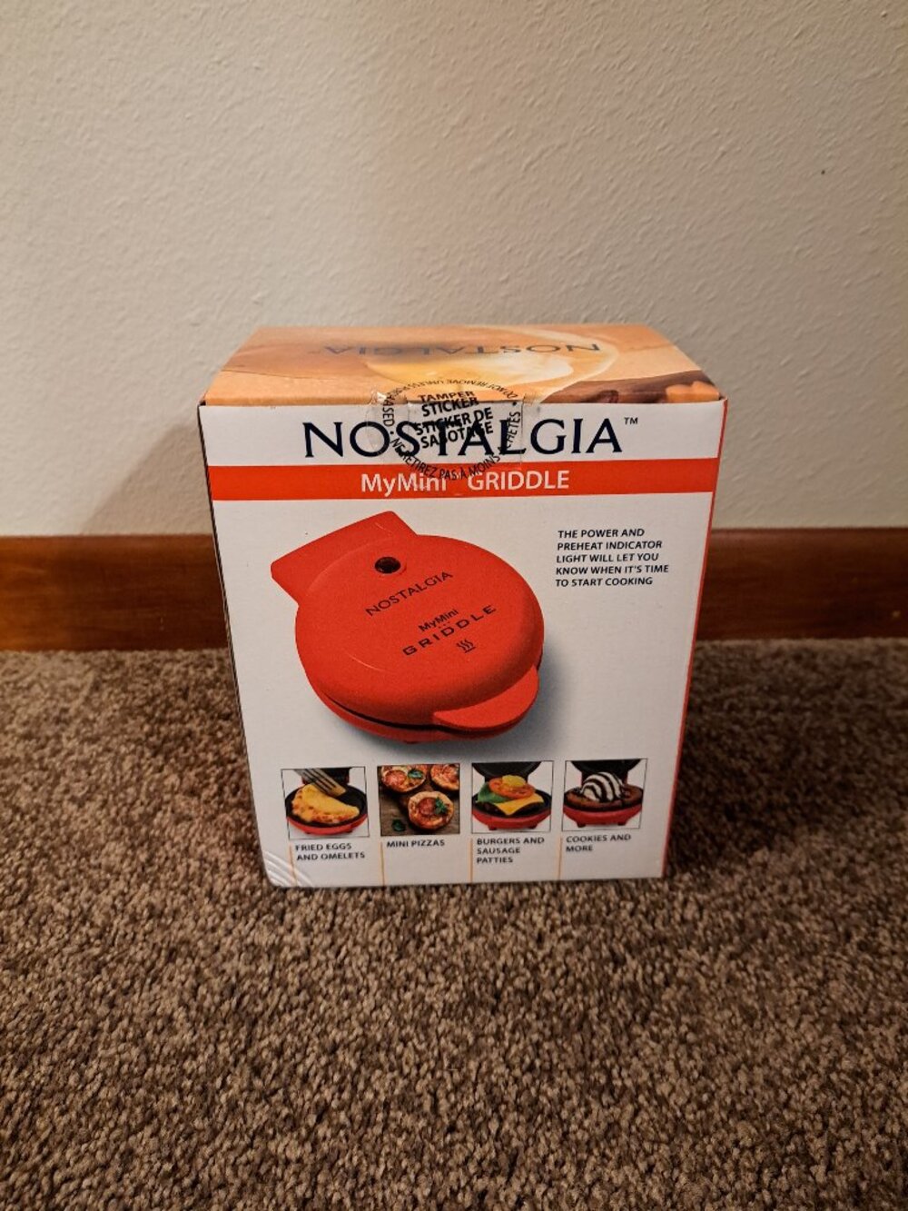 New in Box Red Nostalgia My Mini Griddle 5" Cooking Surface